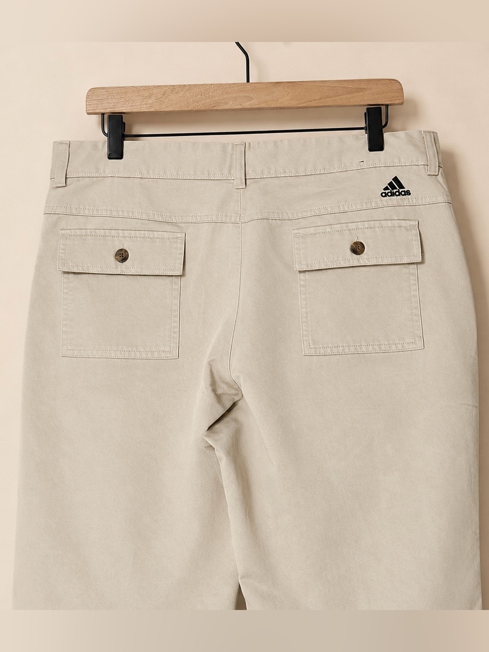 Adidas ClimaLite Mens Golf Pants Beige Khaki Flat Front Performance 34x32 - Picture 4 of 6